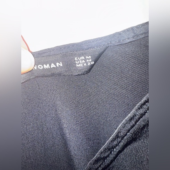 Zara Black Silky Dress Short Sleeve Maxi Asimetric Size M Chest Open And Skirt - Picture 14 of 16